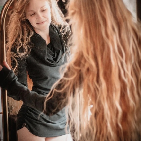 SOLD || Slow-Fashion Cowlneck Fleece Hoodie Sweater - NWOT - Picture 5 of 11